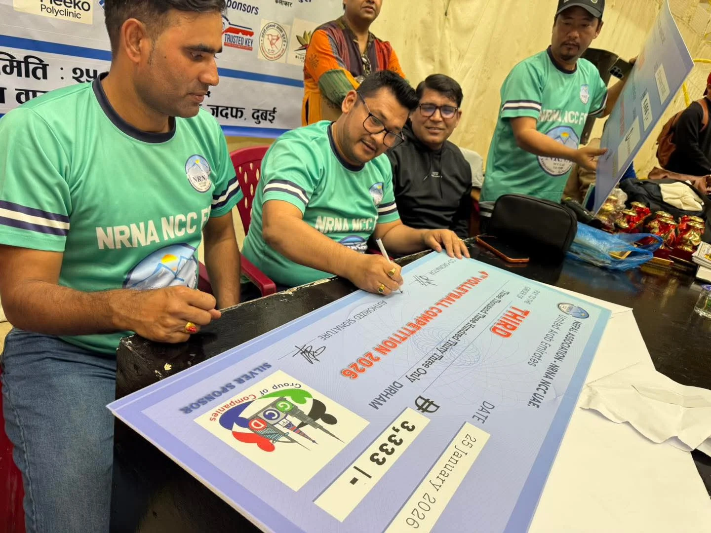 एनआरएनए एनसीसी युएईद्वारा आयोजित चौथो NRNA Cup भलिबल प्रतियोगिता भव्य रूपमा सम्पन्न भएकाे छ। FB IMG 1769689625580